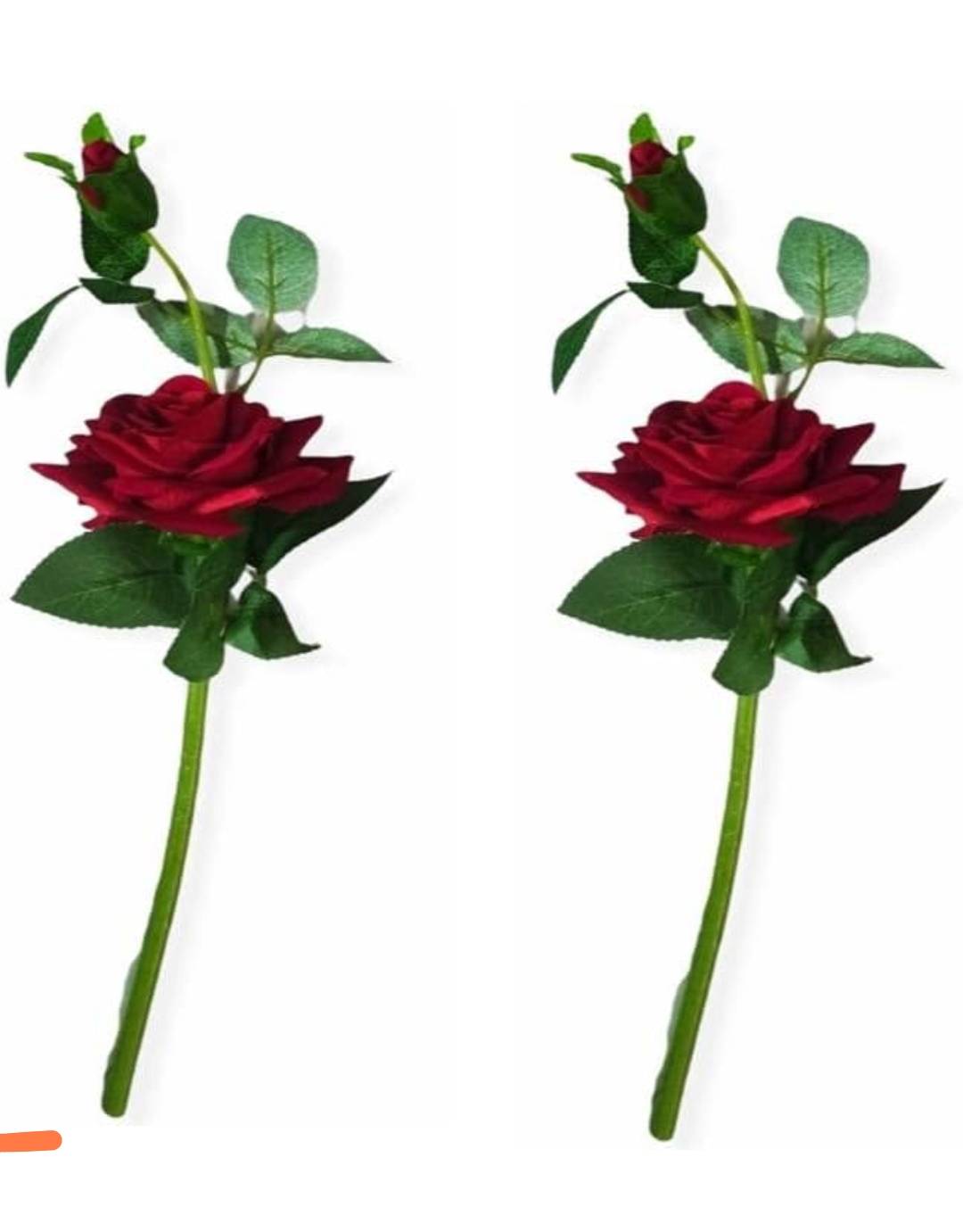 SHOI LITTLE Artificial Red Rose Flower Sticks Lifelike Fake Rose for Valentine's Day Wedding Home Party Decoration Event Gift (2 PCS)