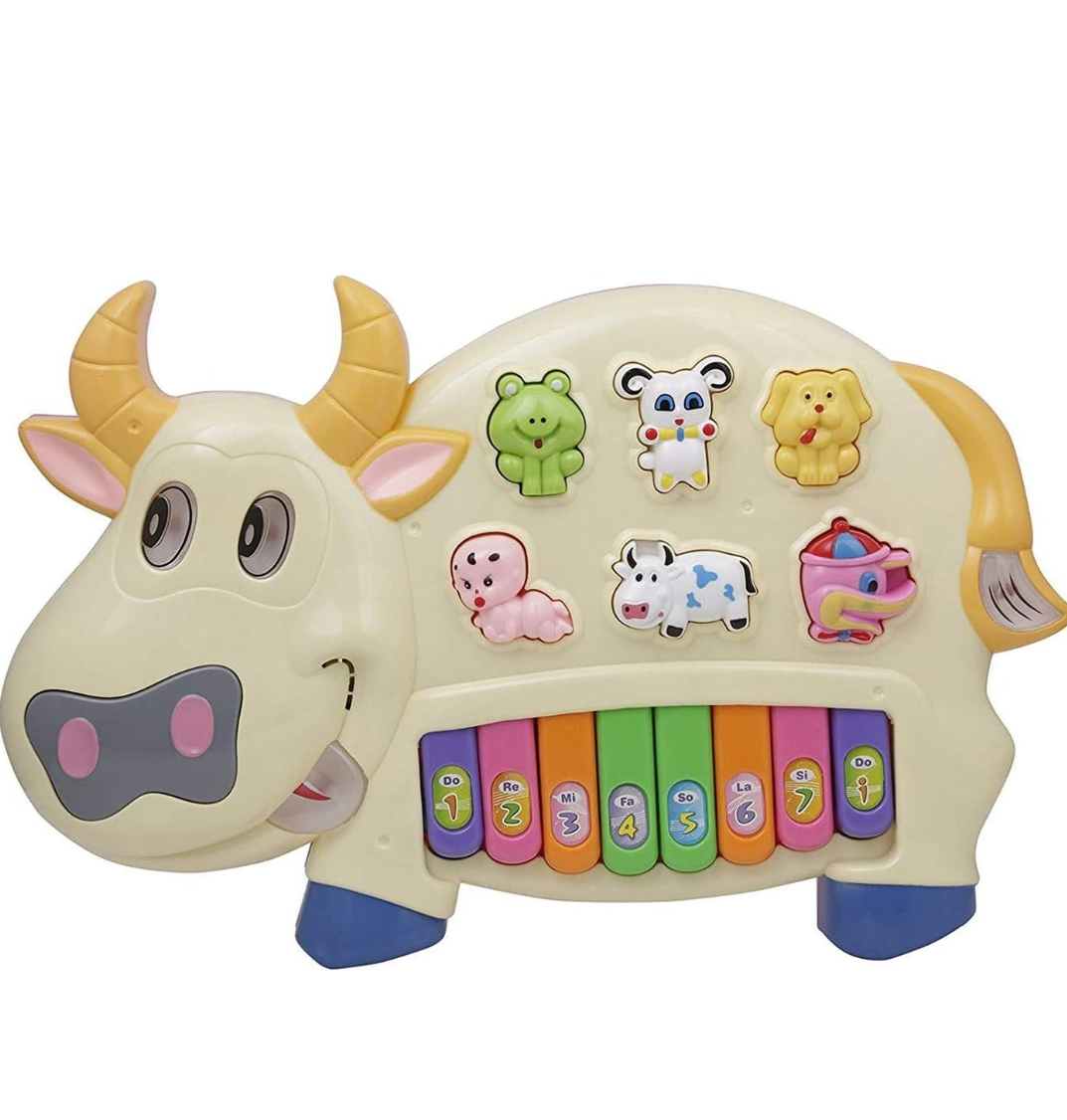 VGRASSP Cute Musical Piano Toy for Boys and Girls (Cow Piano)