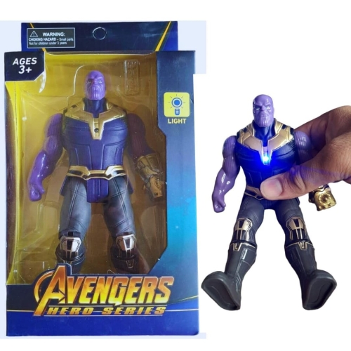 Marvel Avengers Thanos Villain Action Figure Toy for Boys - 7-Inch Supevillain Action Figure with Lights - Best Gift for Boys (1 Piece)