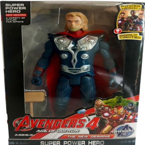 Super Hero Series Action Blast Figure Toy Character with LED Light and Hammer 8 Inch /20cm