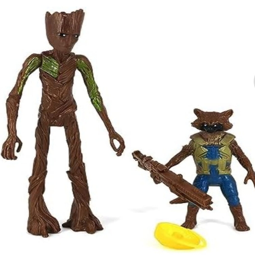 Groot Rocket Toy 6-Inch Action Figure with Weapons| Avengers Infinity War Rocket Raccoon and Groot with Weapon
