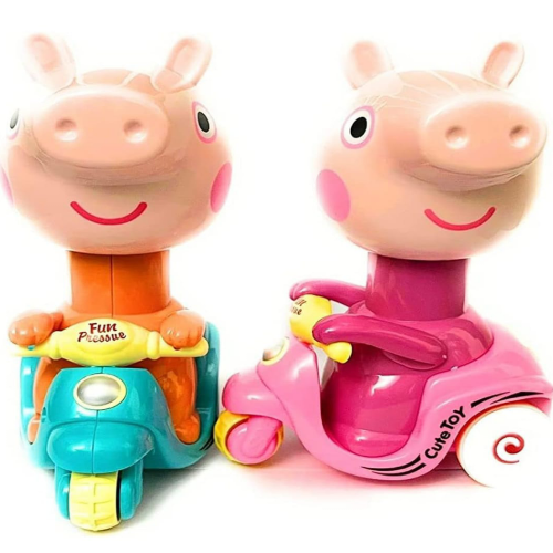 Peppa Pig Scooter Car Toy, Push&amp;Go Peppa Scooter Toy For Kids, Multicolor