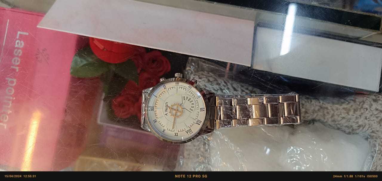 "ChronoGear Silver &amp; White Chain Watch: Mechanical Precision"